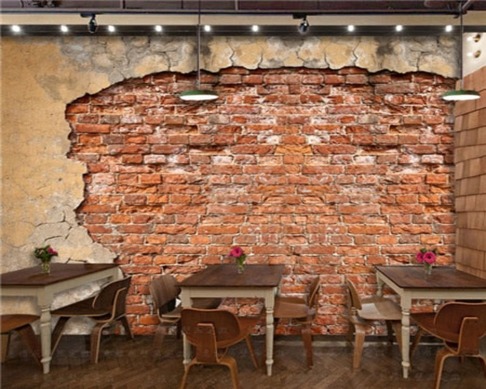 3D Wallpaper Retro Internet Cafe Bar